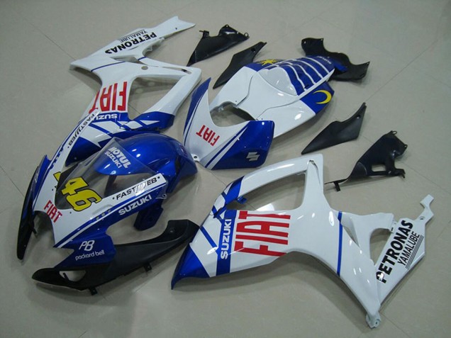 2006-2007 Suzuki GSXR 750 Motorcycle Fairings - White Blue Red Fiat 46 UK