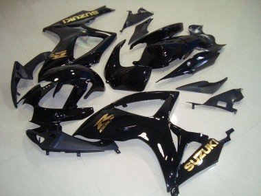 2006-2007 Suzuki GSXR 750 Motorcycle Fairings - Glossy Black Gold Decal UK