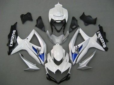 2008-2010 Suzuki GSXR 750 Motorcycle Fairings - White Silver Blue Black UK