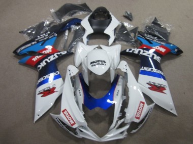 2011-2024 Suzuki GSXR 750 Motorcycle Fairings - White Blue Motul UK