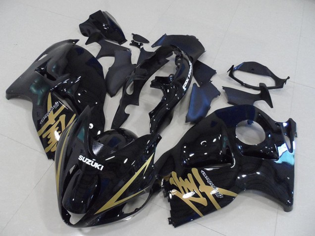 1996-2007 Suzuki GSXR 1300 Hayabusa Motorcycle Fairings - Glossy Black Gold Decal UK