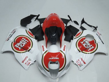1996-2007 Suzuki GSXR 1300 Hayabusa Motorcycle Fairings - White Red Lucky Strike Motul UK