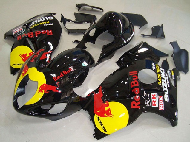 1996-2007 Suzuki GSXR 1300 Hayabusa Motorcycle Fairings - Glossy Black Yellow Red Bull UK