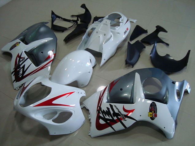 1996-2007 Suzuki GSXR 1300 Hayabusa Motorcycle Fairings - White Red Matte Grey UK
