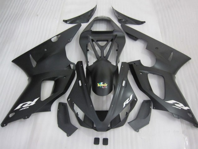 2000-2001 Yamaha YZF R1 Motorcycle Fairings - Matte Black White Decal UK