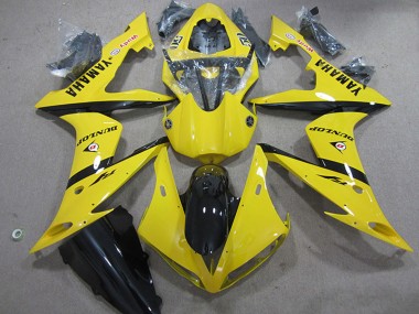 2004-2006 Yamaha YZF R1 Motorcycle Fairings - Yellow Glossy Black Dunlop UK