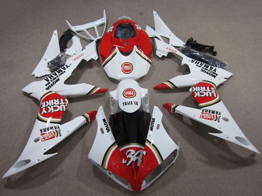 2004-2006 Yamaha YZF R1 Motorcycle Fairings - White Red Lucky Strike UK