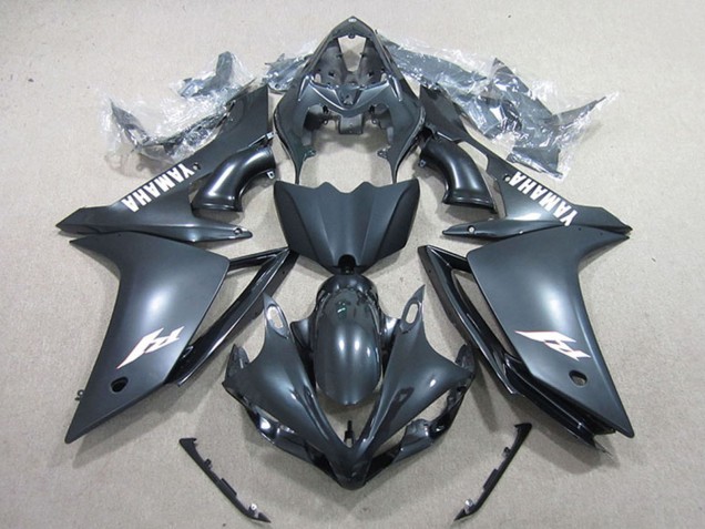 2007-2008 Yamaha YZF R1 Motorcycle Fairings - Matte Black White Decal UK
