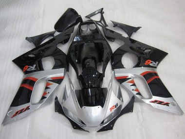 1998-2002 Yamaha YZF R6 Motorcycle Fairings - Silver Red Glossy Black UK