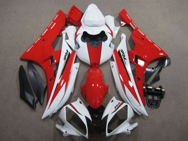 2006-2007 Yamaha YZF R6 Motorcycle Fairing - White Red Black UK