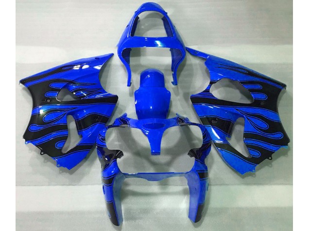 00-02 Blue & Black Flame ZX6R Fairings 00-02 Blue & Black Flame ZX6R Fairings