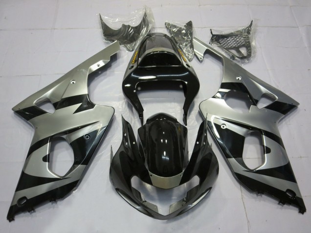 00-02 Silver and Black OEM Style GSXR 1000 Fairings 00-02 Silver and Black OEM Style GSXR 1000 Fairings