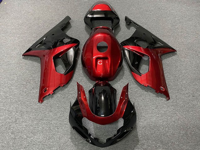 01-03 Gloss Red and Black GSXR 600-750 Fairings