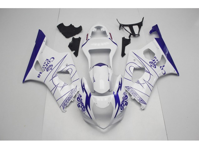 03-04 Blue and White Corona GSXR 1000 Fairings