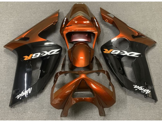 03-04 Gloss Orange and Black ZX6R Fairings 03-04 Gloss Orange and Black ZX6R Fairings