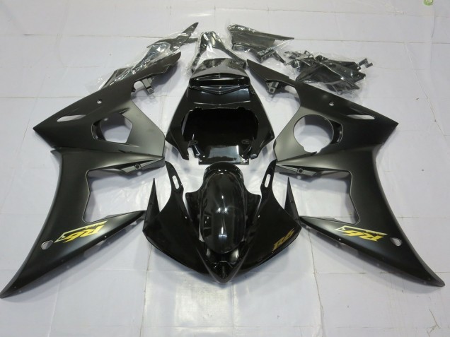 03-04 Matte Black Gold R6 Fairings 03-04 Matte Black Gold R6 Fairings