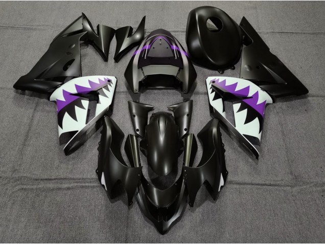 04-05 Matte Black and Purple Shark ZX10R Fairings 04-05 Matte Black and Purple Shark ZX10R Fairings