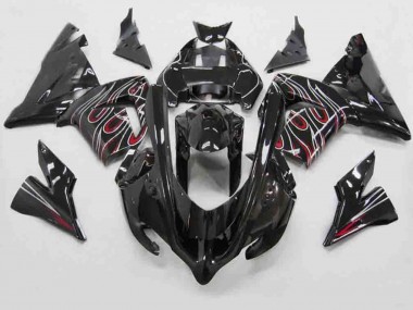 04-05 Red Black Flame ZX10R Fairings