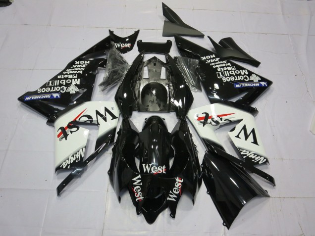 04-05 West White Black ZX10R Fairings 04-05 West White Black ZX10R Fairings