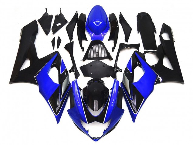 05-06 Black and Blue Gloss with silver GSXR 1000 Fairings