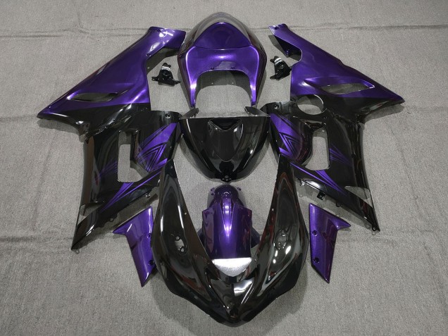 05-06 Gloss Black and Purple ZX6R Fairings 05-06 Gloss Black and Purple ZX6R Fairings