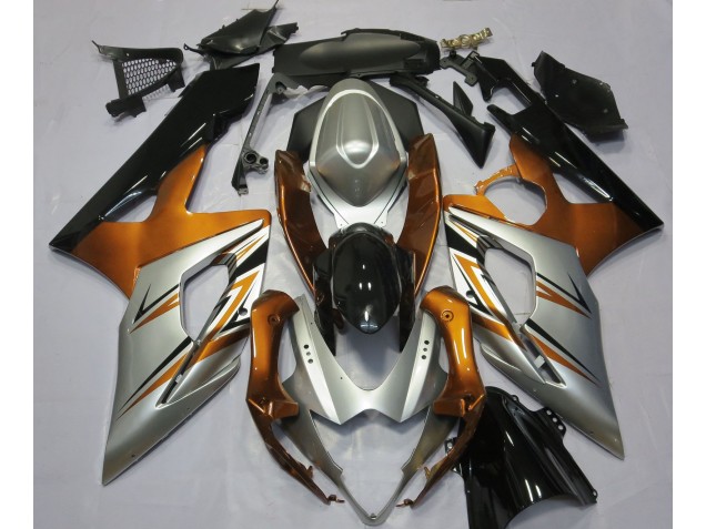 05-06 Orange Silver and Black GSXR 1000 Fairings 05-06 Orange Silver and Black GSXR 1000 Fairings