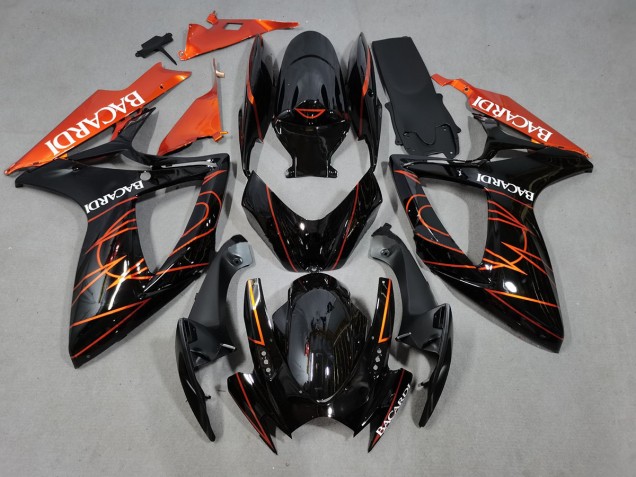 06-07 Bacardi Black and Orange GSXR 600-750 Fairings 06-07 Bacardi Black and Orange GSXR 600-750 Fairings