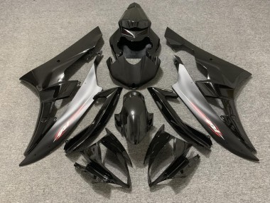 06-07 Black Matte Red Pin R6 Fairings