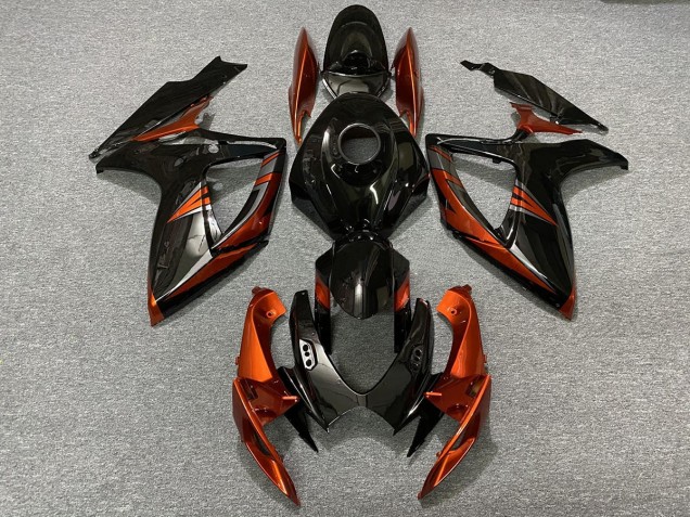 06-07 Black and Burnt Orange GSXR 600-750 Fairings 06-07 Black and Burnt Orange GSXR 600-750 Fairings