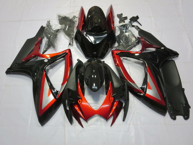 06-07 Deep Red Black GSXR 600-750 Fairings 06-07 Deep Red Black GSXR 600-750 Fairings