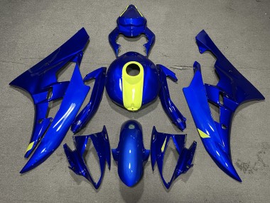 06-07 Gloss Blue & High Vis Yellow R6 Fairings