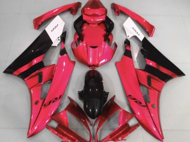 06-07 Gloss Red and Black R6 Fairings