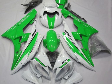 06-07 Gloss White and Green R6 Fairings