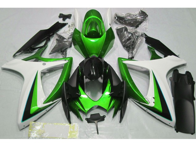 06-07 Green & White GSXR 600-750 Fairings 06-07 Green & White GSXR 600-750 Fairings