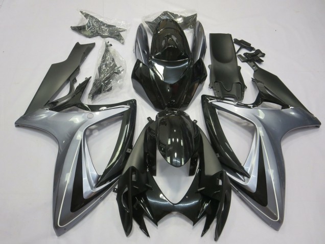 06-07 Light Silver And Black GSXR 600-750 Fairings 06-07 Light Silver And Black GSXR 600-750 Fairings