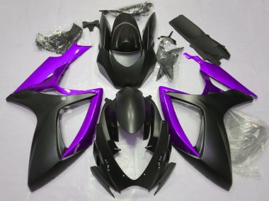06-07 Matte Black & Purple GSXR 600-750 Fairings
