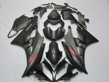06-07 Matte Black Red Decal R6 Fairings