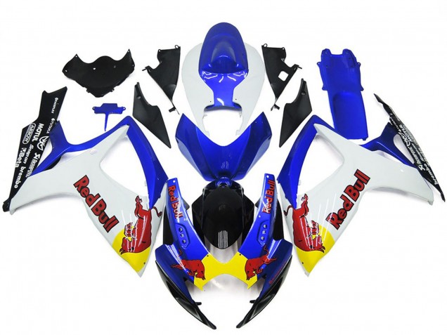 06-07 White and Blue Red Bull Custom GSXR 600-750 Fairings 06-07 White and Blue Red Bull Custom GSXR 600-750 Fairings