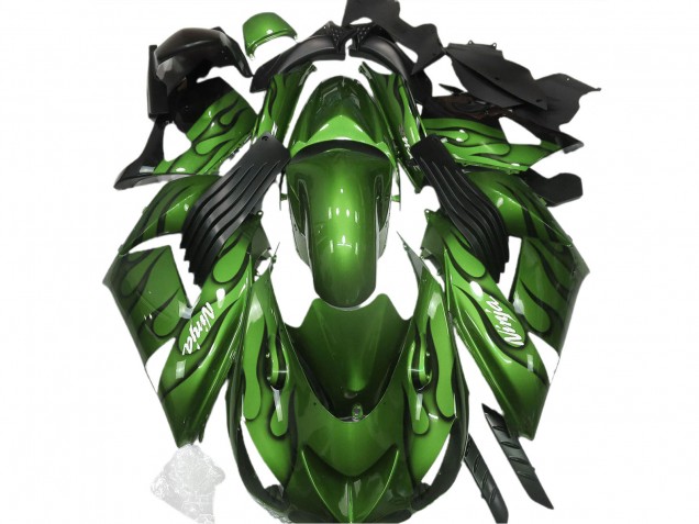 06-11 Gloss Green & Flame ZX14R Fairings 06-11 Gloss Green & Flame ZX14R Fairings