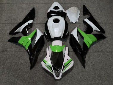 07-08 Black White and Green CBR600RR Fairings