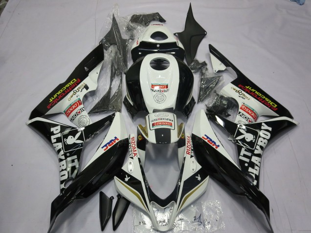 07-08 Black and White Playboy CBR600RR Fairings 07-08 Black and White Playboy CBR600RR Fairings
