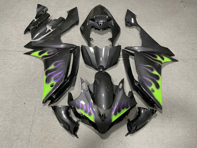 07-08 Carbon Fiber Style with Flames R1 Fairings 07-08 Carbon Fiber Style with Flames R1 Fairings