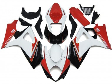 07-08 Custom Red and White with Black GSXR 1000 Fairings