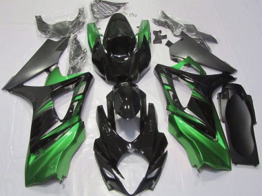 07-08 Gloss Black and Green GSXR 1000 Fairings