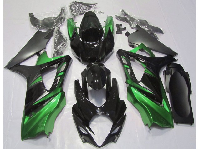 07-08 Gloss Black and Green GSXR 1000 Fairings 07-08 Gloss Black and Green GSXR 1000 Fairings