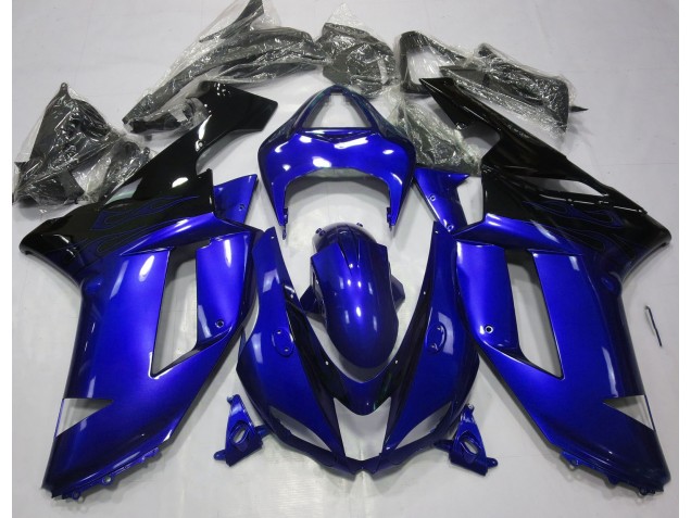 07-08 Gloss Blue & Black ZX6R Fairings 07-08 Gloss Blue & Black ZX6R Fairings