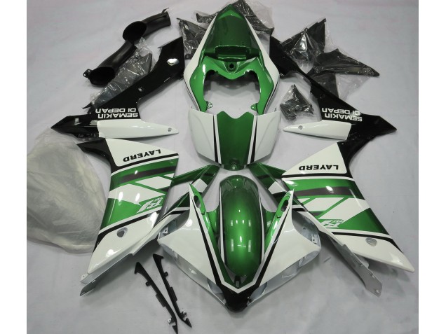 07-08 Gloss White and Green R1 Fairings