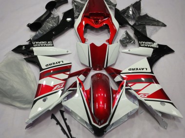 07-08 Gloss White and Red R1 Fairings