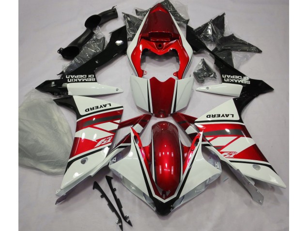 07-08 Gloss White and Red R1 Fairings
