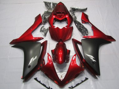 07-08 Maroon and Matte R1 Fairings
